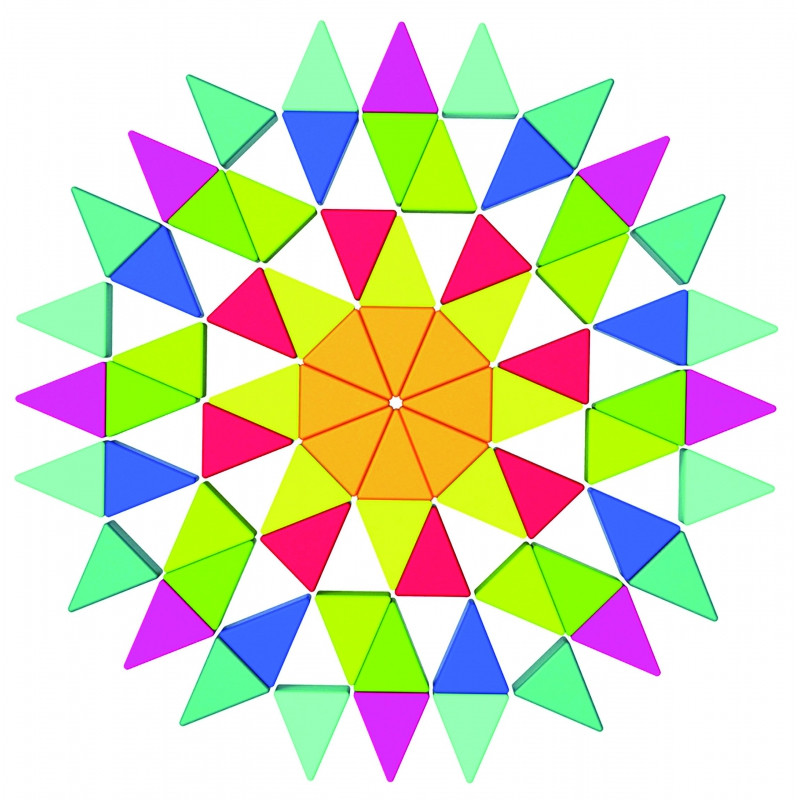 TOOKY TOY aštuonkampė dėlionė medinė edukacinė mozaika (73vnt.)