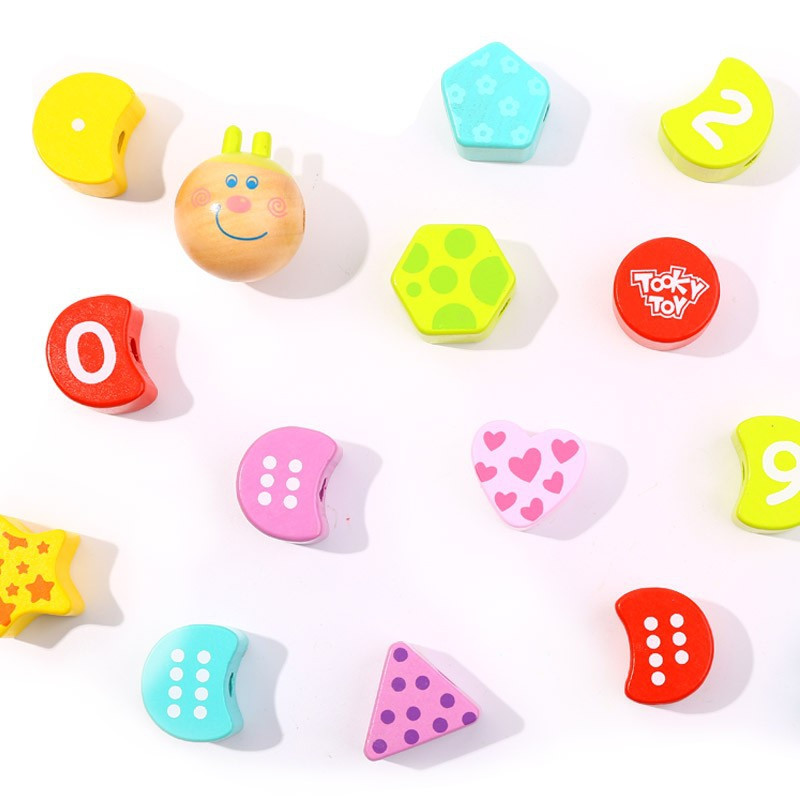 TOOKY TOY Деревянные конструкторы Гусеница для обучения счету 20 шт.