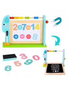 TOOKY TOY didelė medinė dvipusė magnetinė lenta + kreida
