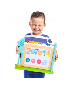 TOOKY TOY didelė medinė dvipusė magnetinė lenta + kreida 2