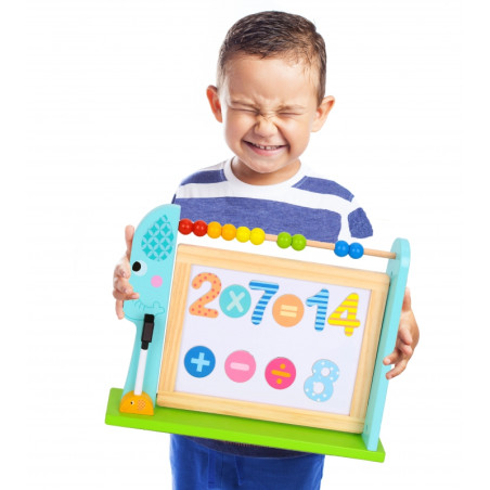 TOOKY TOY didelė medinė dvipusė magnetinė lenta + kreida TOOKY TOY didelė medinė dvipusė magnetinė lenta + kreida