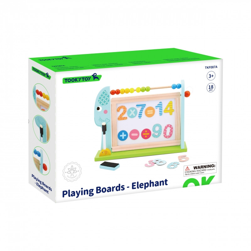 TOOKY TOY Duża Drewniana Tablica Dwustronna Magnetyczna+ Kredowa