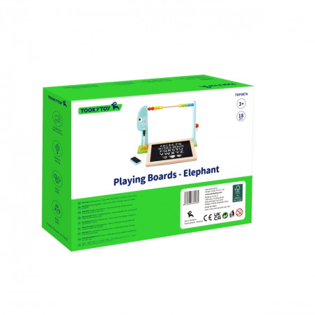 TOOKY TOY Большая деревянная двухсторонняя магнитно-меловая доска