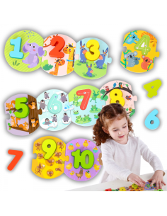 TOOKY TOY mokomoji dėlionė Montessori mokymasis skaičiuoti