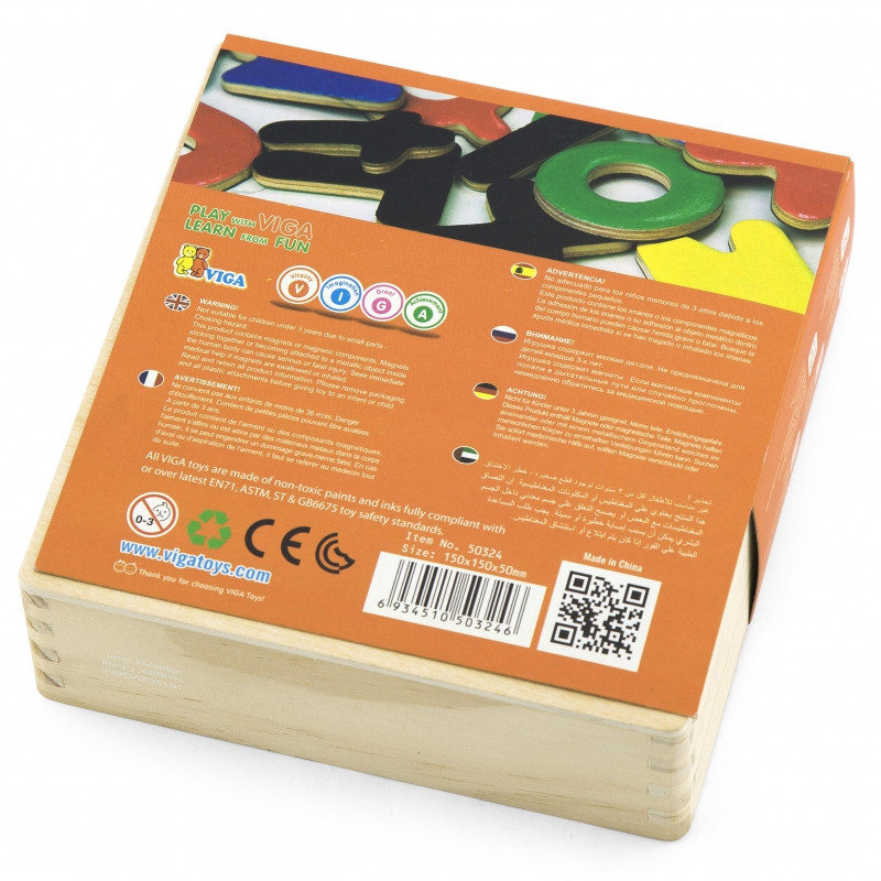 VIGA Medinių magnetinių raidžių magnetas Mokymasis rašyti