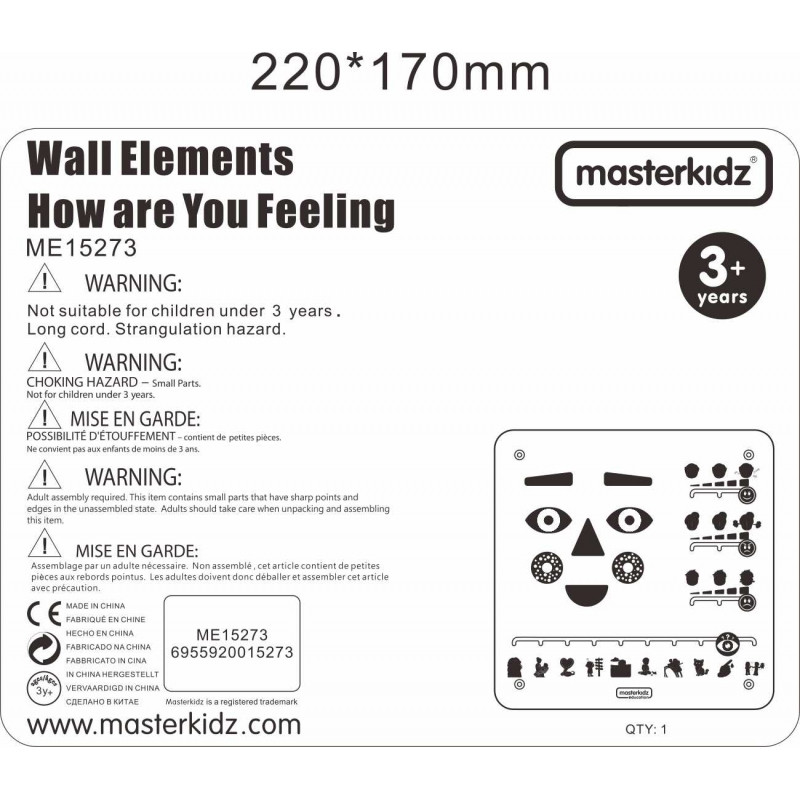MASTERKIDZ «Как ты себя чувствуешь?» Доска Монтессори для эмоционального обучения
