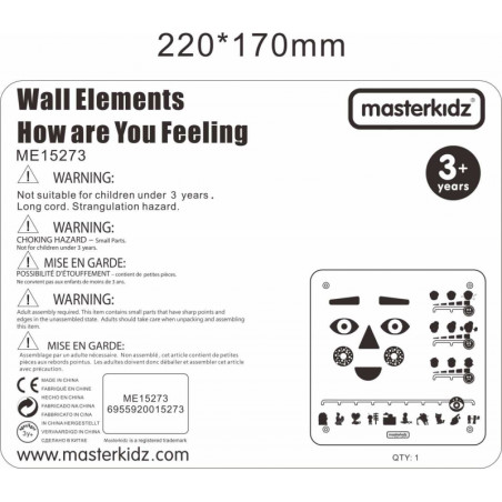 MASTERKIDZ mokomoji lenta Kaip jaučiatės? Montessori emocijų mokymasis