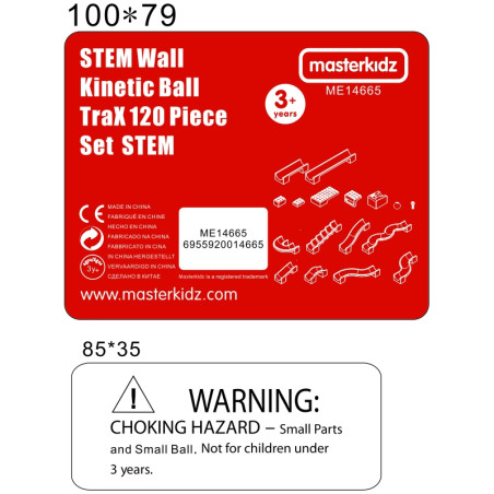 MASTERKIDZ Statybinis rinkinys Rutulinis takelis STEM lenta 120vnt MASTERKIDZ Statybinis rinkinys Rutulinis takelis STEM lenta 120vnt