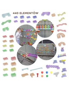 MASTERKIDZ Statybinis rinkinys Rutulinis takelis STEM lenta 440vnt