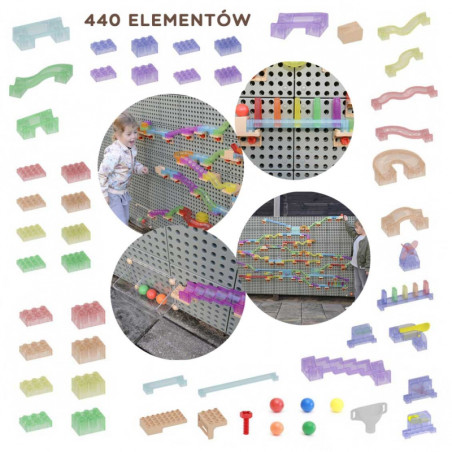 MASTERKIDZ Statybinis rinkinys Rutulinis takelis STEM lenta 440vnt