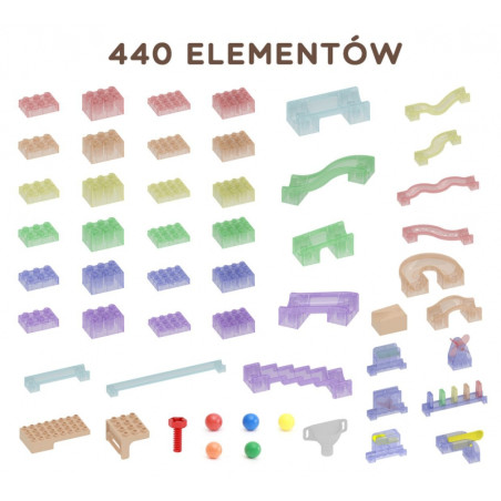 MASTERKIDZ Statybinis rinkinys Rutulinis takelis STEM lenta 440vnt