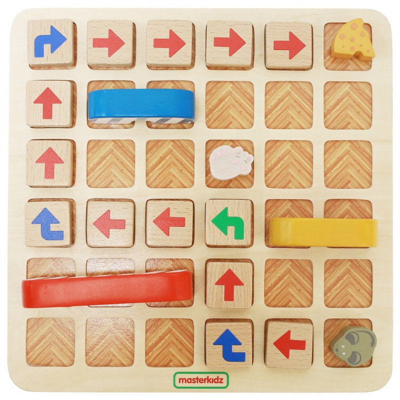 MASTERKIDZ Игра-головоломка по программированию для раннего обучения. Найдите путь к сыру!