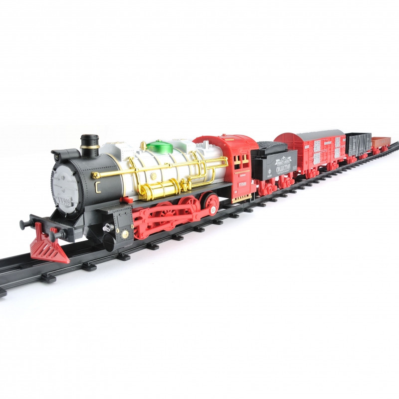 WOOPIE Классический электропоезд Железнодорожные пути со звуком и светом + 29 аксессуаров.