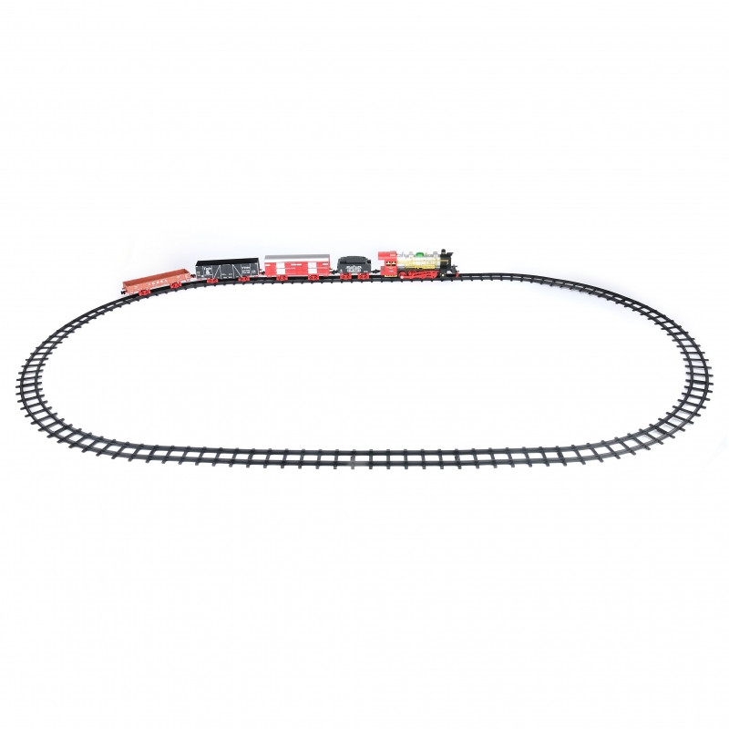 WOOPIE Классический электропоезд Железнодорожные пути со звуком и светом + 29 аксессуаров.