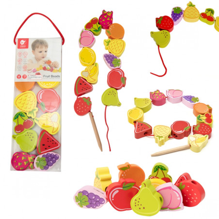 CLASSIC WORLD medinės kaladėlės vaisiams sriegti 13 vnt.