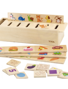 VIGA Medinis Edukacinis Rūšiavimo Žaidimas Gyvūnai Vaisiai Daržovės Montessori