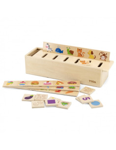 Деревянная развивающая игра-сортер VIGA "Животные, фрукты, овощи" Монтессори 2