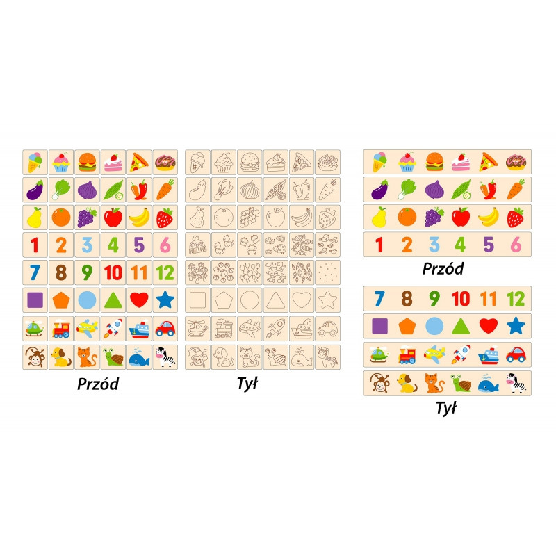 VIGA Wooden Educational Sorter Game Animals Fruits Vegetables Montessori