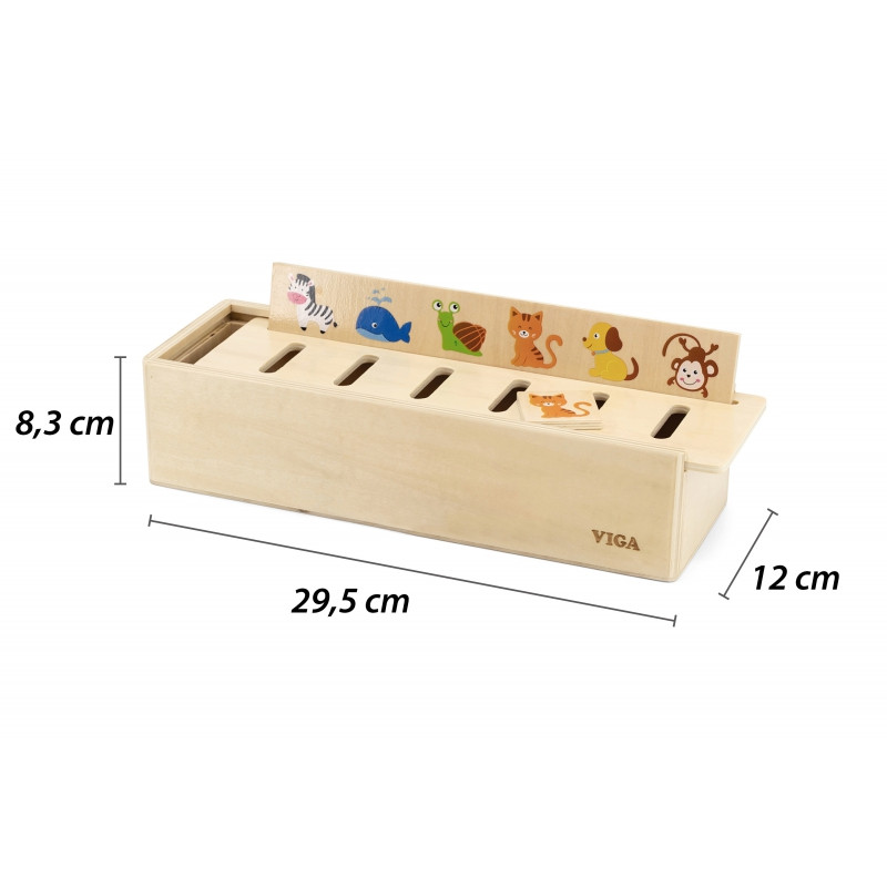 VIGA Wooden Educational Sorter Game Animals Fruits Vegetables Montessori