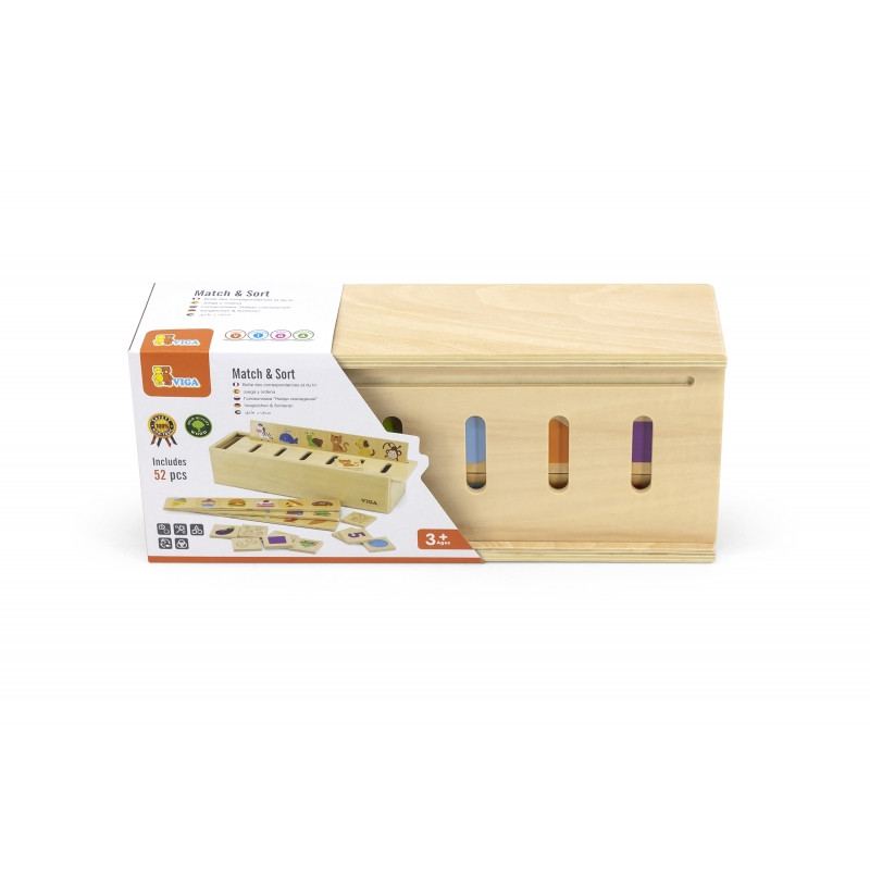 VIGA Wooden Educational Sorter Game Animals Fruits Vegetables Montessori