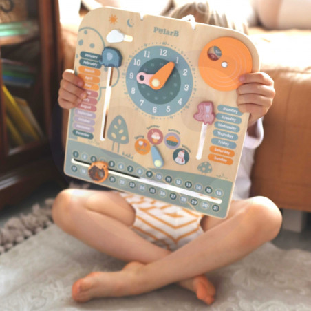 Деревянный календарь и часы Монтессори VIGA PolarB