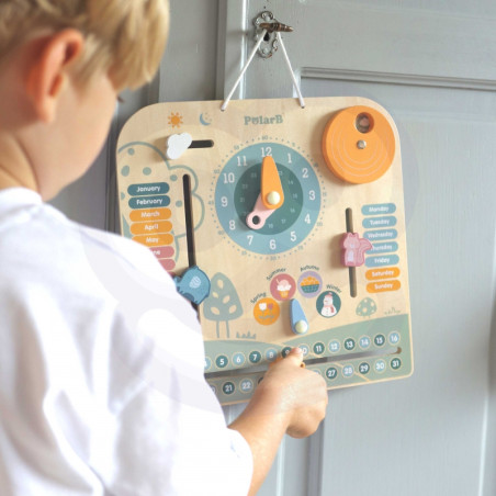 VIGA PolarB medinis Montessori kalendorius ir laikrodis