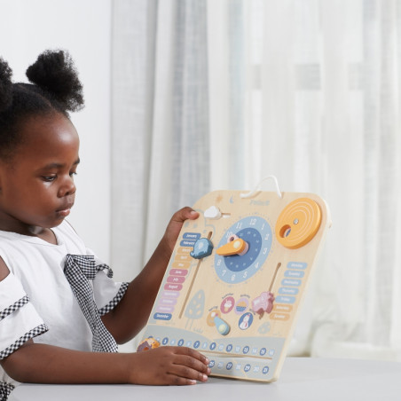 VIGA PolarB medinis Montessori kalendorius ir laikrodis