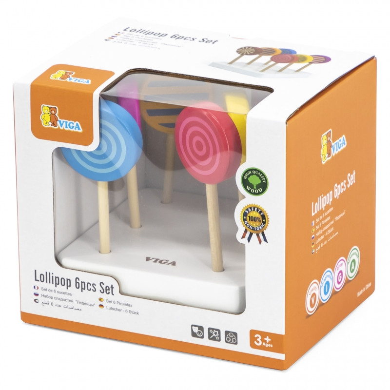 VIGA Medinių spalvingų ledinukų rinkinys 6 vnt.