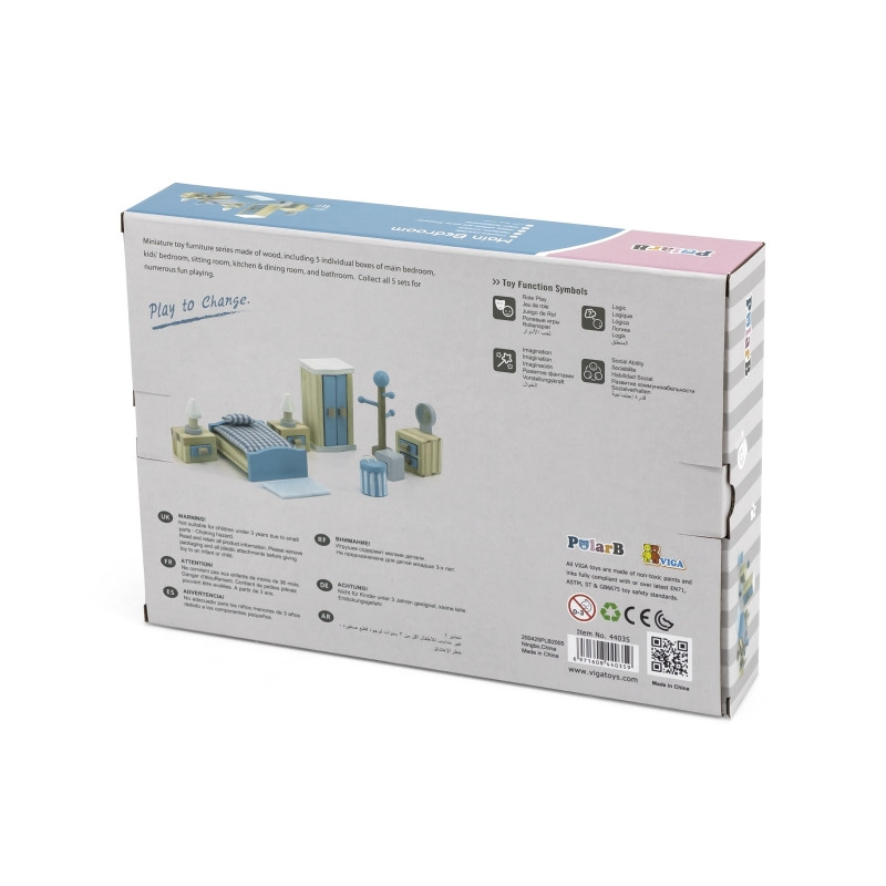 VIGA PolarB lėlių namelio miegamojo baldų komplektas
