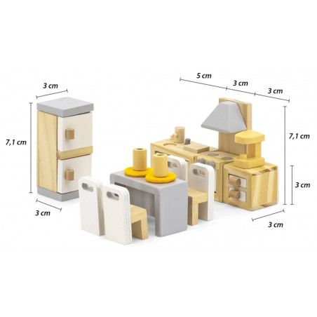 VIGA PolarB lėlių namelio baldų komplektas Virtuvė Valgomasis VIGA PolarB lėlių namelio baldų komplektas Virtuvė Valgomasis