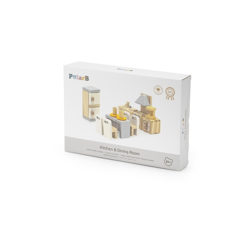 VIGA PolarB lėlių namelio baldų komplektas Virtuvė Valgomasis