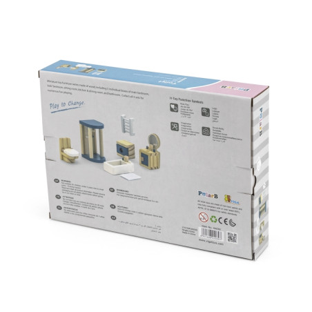 VIGA PolarB lėlių namelio baldų komplektas vonios kambarys