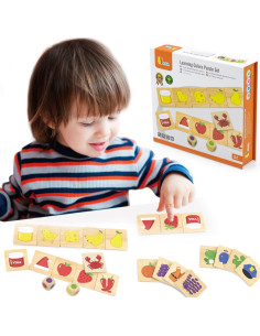 VIGA Edukacinis žaidimas Medinė dėlionė Rūšiuoti Rungtynės Spalvos ir formos 38 vnt. Montessori