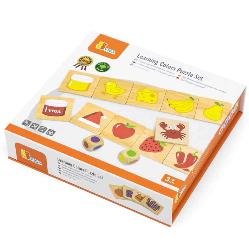 Развивающий деревянный пазл VIGA «Сортировка по цветам и формам», 38 деталей, Монтессори