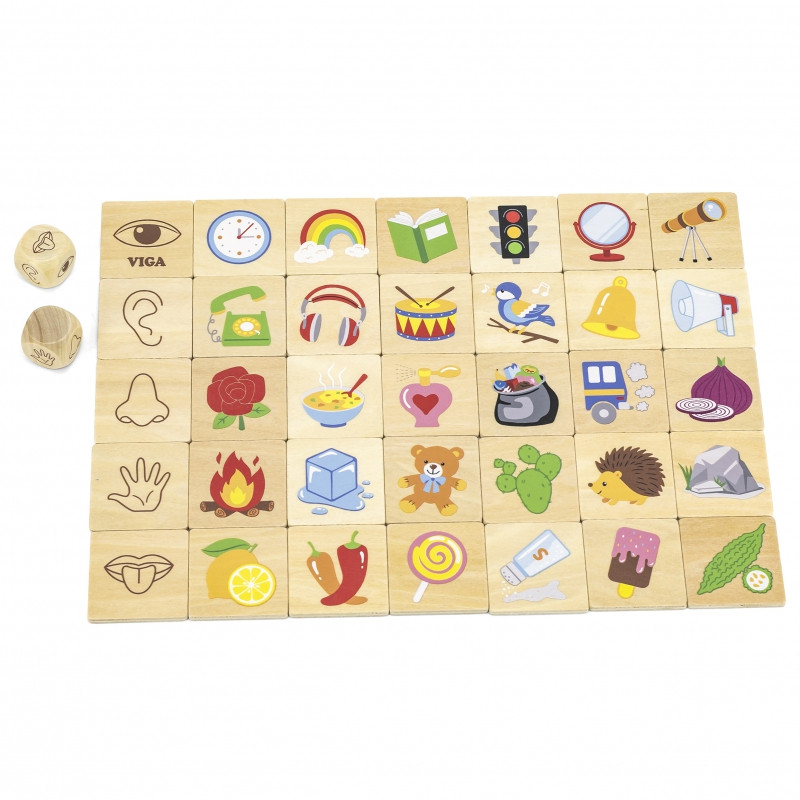 VIGA Edukacinė edukacinė dėlionė Teach Sort Senses 37 vnt. Montessori