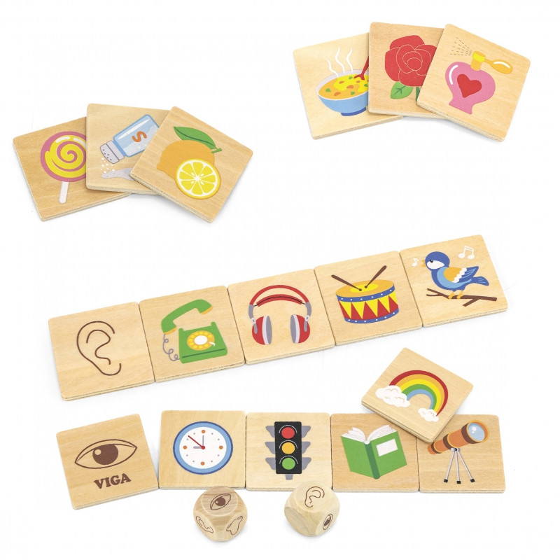 VIGA Edukacinė edukacinė dėlionė Teach Sort Senses 37 vnt. Montessori