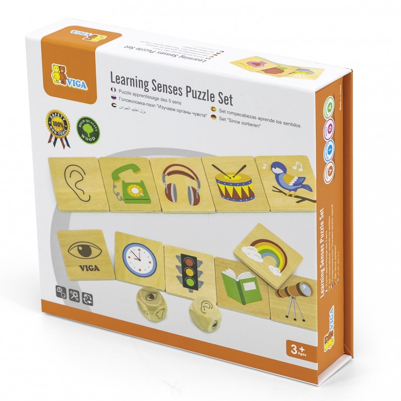 VIGA Edukacinė edukacinė dėlionė Teach Sort Senses 37 vnt. Montessori