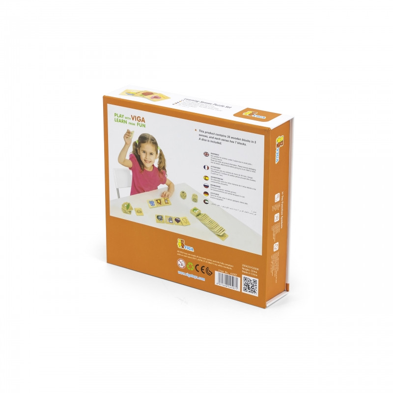 VIGA Edukacinė edukacinė dėlionė Teach Sort Senses 37 vnt. Montessori