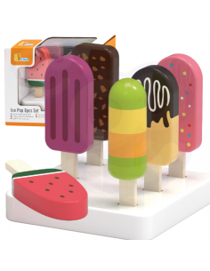 VIGA medinių ledų rinkinys ant pagaliuko su stovu 6 vnt.