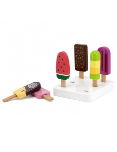 VIGA medinių ledų rinkinys ant pagaliuko su stovu 6 vnt. 2