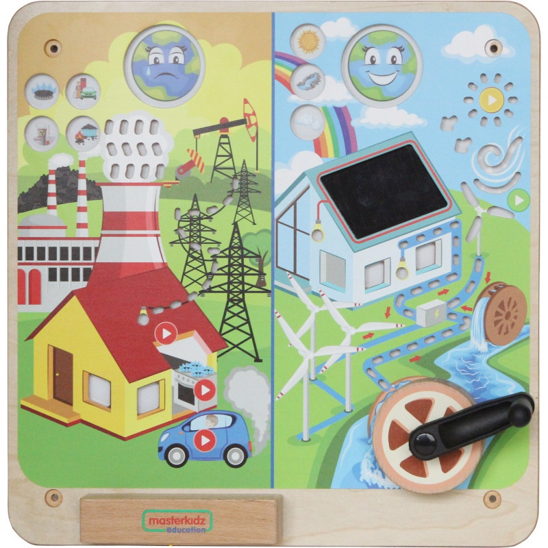 MASTERKIDZ Монтессори Образовательная доска по возобновляемым и невозобновляемым источникам энергии