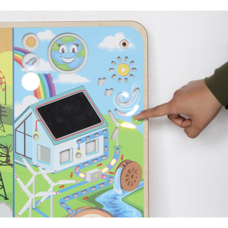 MASTERKIDZ Монтессори Образовательная доска по возобновляемым и невозобновляемым источникам энергии