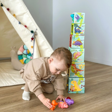 TOOKY TOY medinių kaladėlių edukacinė dėlionė + 6 žaidimo figūrėlės 12 vnt. TOOKY TOY medinių kaladėlių edukacinė dėlionė + 6 žaidimo figūrėlės 12 vnt.