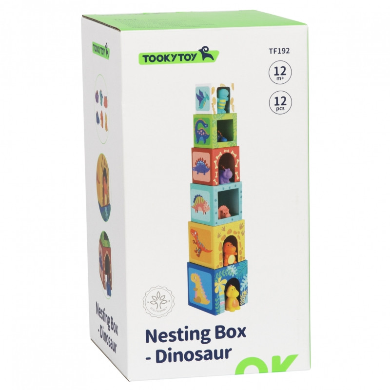 TOOKY TOY medinių kaladėlių edukacinė dėlionė + 6 žaidimo figūrėlės 12 vnt.