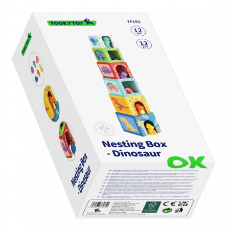 TOOKY TOY medinių kaladėlių edukacinė dėlionė + 6 žaidimo figūrėlės 12 vnt. TOOKY TOY medinių kaladėlių edukacinė dėlionė + 6 žaidimo figūrėlės 12 vnt.