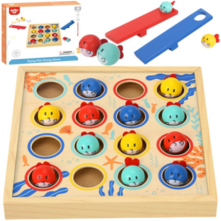 TOOKY TOY medinis stalas Skraidančios žuvies žaidimas vaikams 19 vnt.