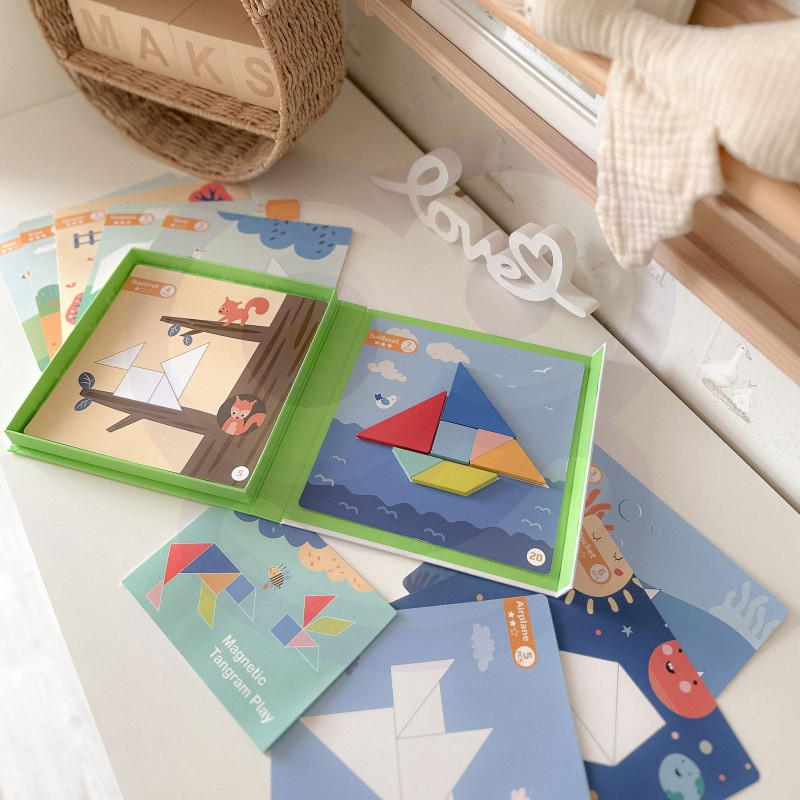 TOOKY TOY Tangram Dėlionė vaikams Mokymosi formos Figūros Figūros Formos 18vnt.