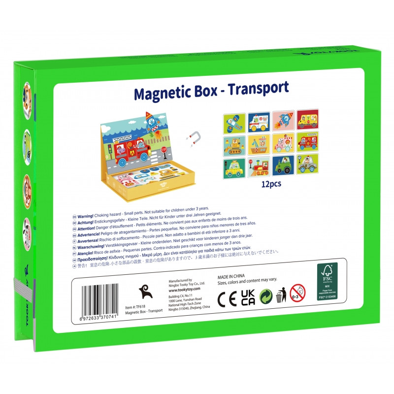 TOOKY TOY Montessori edukacinė dėlionės magnetinė dėžutė vaikams 80 vnt.