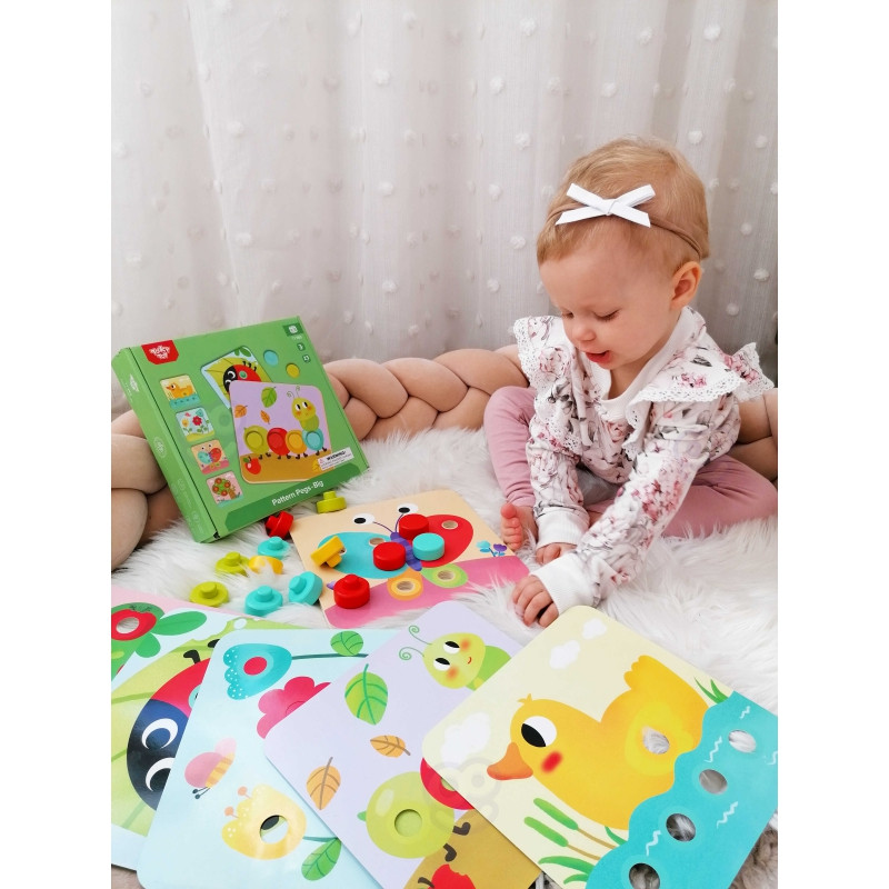 TOOKY TOY dėlionės kaladėlės vaikams gyvūnams atitikti mokymosi spalvų formos + lentos