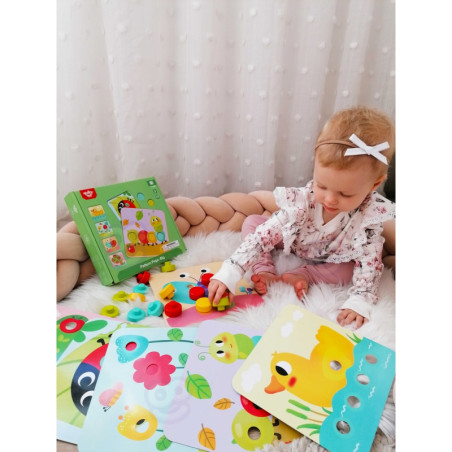 TOOKY TOY dėlionės kaladėlės vaikams gyvūnams atitikti mokymosi spalvų formos + lentos